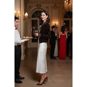 Dark brown Vintage Burnout Velvet  Silk blend Jacket  Romance Whimsigoth